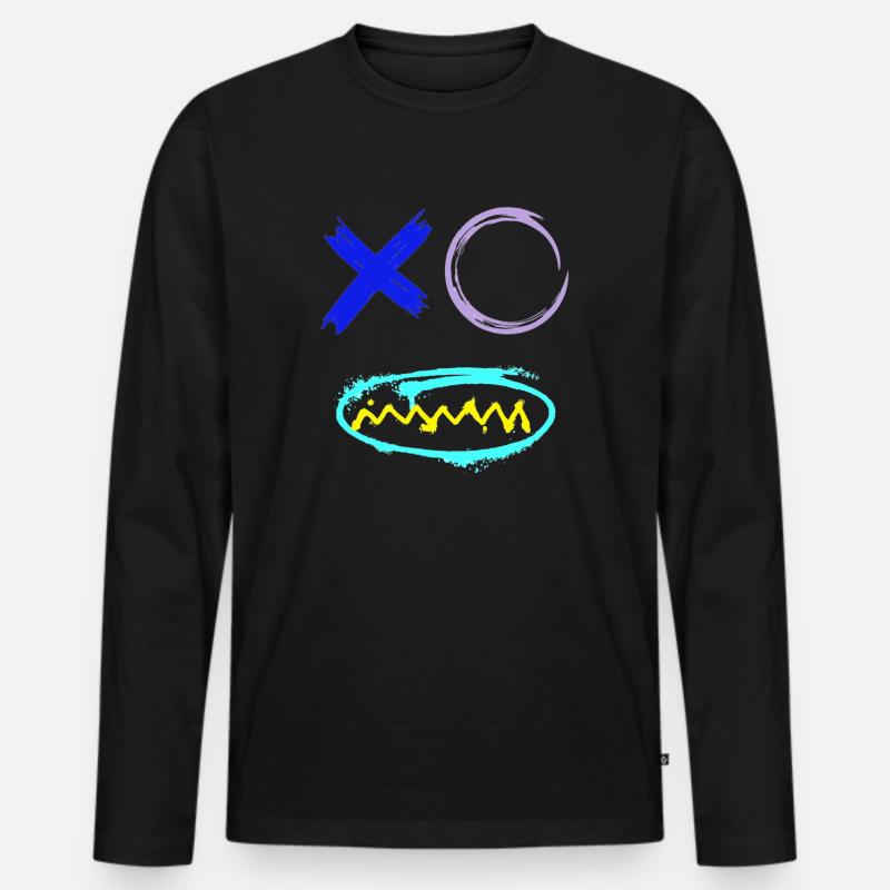 Gesicht Graffiti Zähne - Männer Premium Bio Langarmshirt - Schwarz