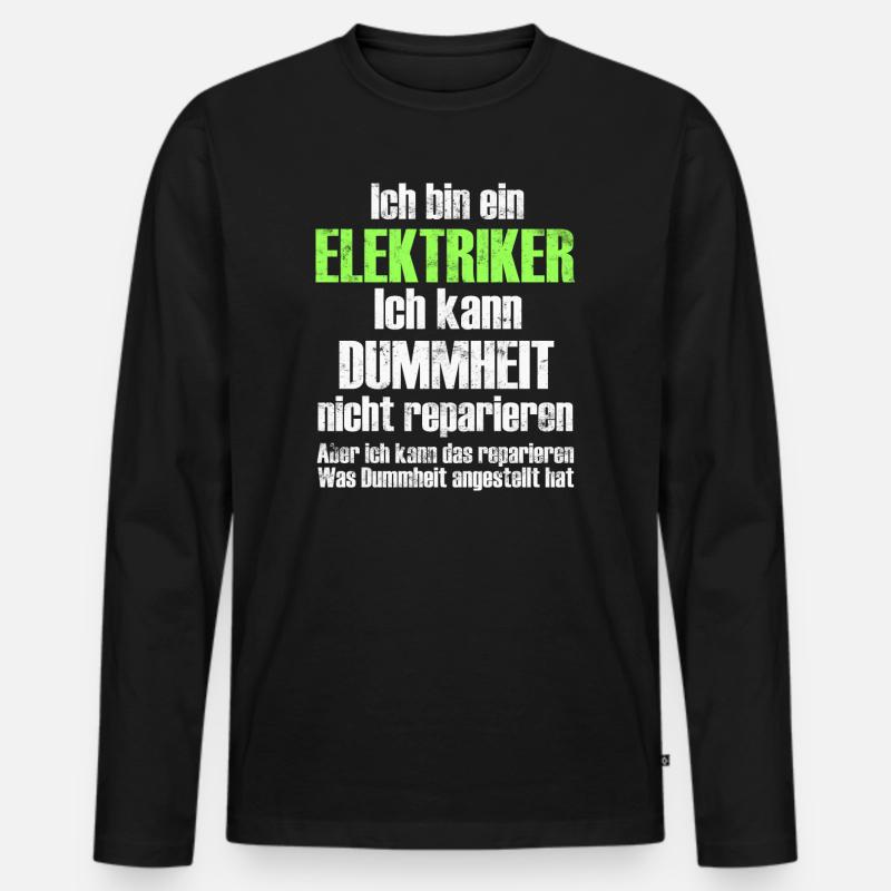 Elektriker - Männer Premium Bio Langarmshirt - Schwarz