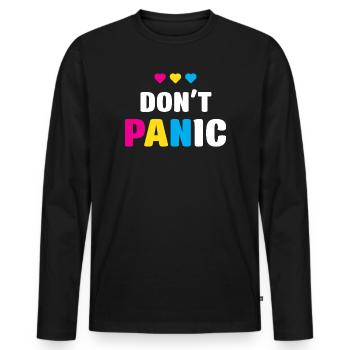 LGBT Pride Month - Keine Panik - Männer Premium Bio Langarmshirt - Schwarz - Vorne - Nico (187cm)