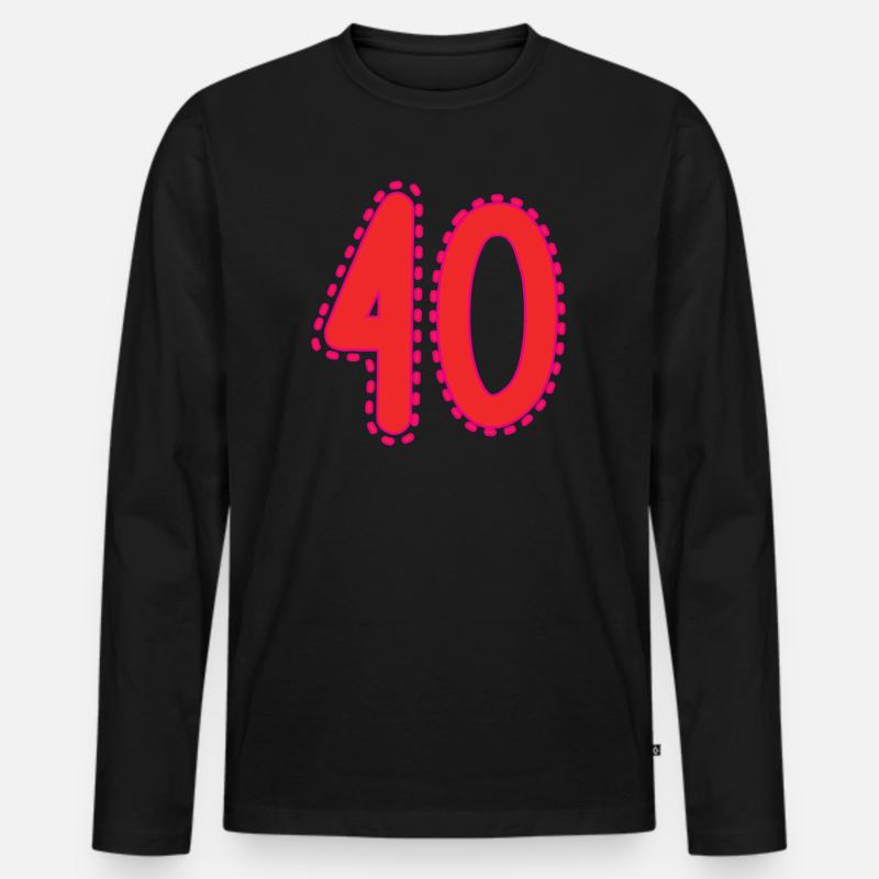 40 - Männer Premium Bio Langarmshirt - Schwarz