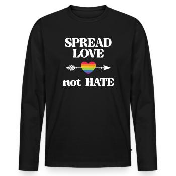LGBT Pride Month - Spread Love Not Hate - Men's Premium Organic Long Sleeve Shirt - black - Front - Nico (187cm)