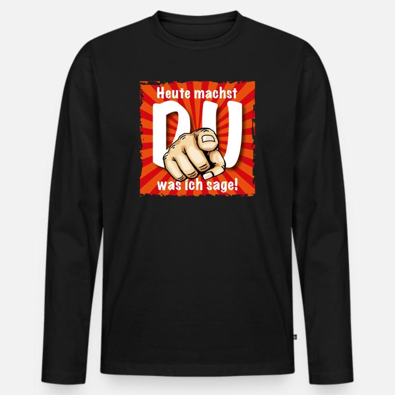 Starker Spruch - Männer Premium Bio Langarmshirt - Schwarz