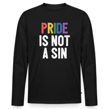 LGBTQ Pride Month - Pride ist keine Sünde - Männer Premium Bio Langarmshirt - Schwarz - Vorne - Nico (187cm)