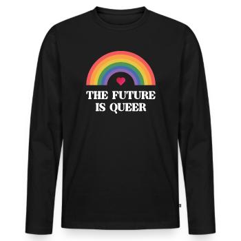 Mois de la fierté LGBT - L’avenir est queer - T-shirt manches longues Premium bio Homme - noir - Devant - Nico (187cm)