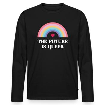 Mois de la fierté LGBT - L’avenir est queer - T-shirt manches longues Premium bio Homme - noir - Devant - Nico (187cm)