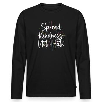 LGBT Pride Month - Verbreiten Sie Freundlichkeit statt Hass - Männer Premium Bio Langarmshirt - Schwarz - Vorne - Nico (187cm)