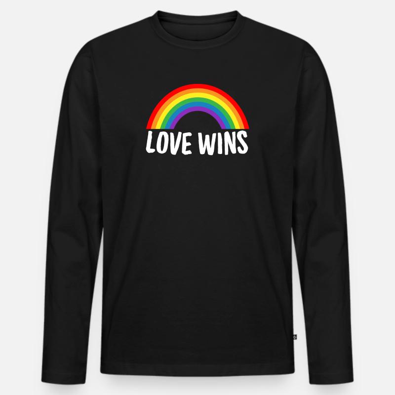 Liebe siegt - Männer Premium Bio Langarmshirt - Schwarz