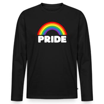 Stolz - Männer Premium Bio Langarmshirt - Schwarz - Vorne - Nico (187cm)