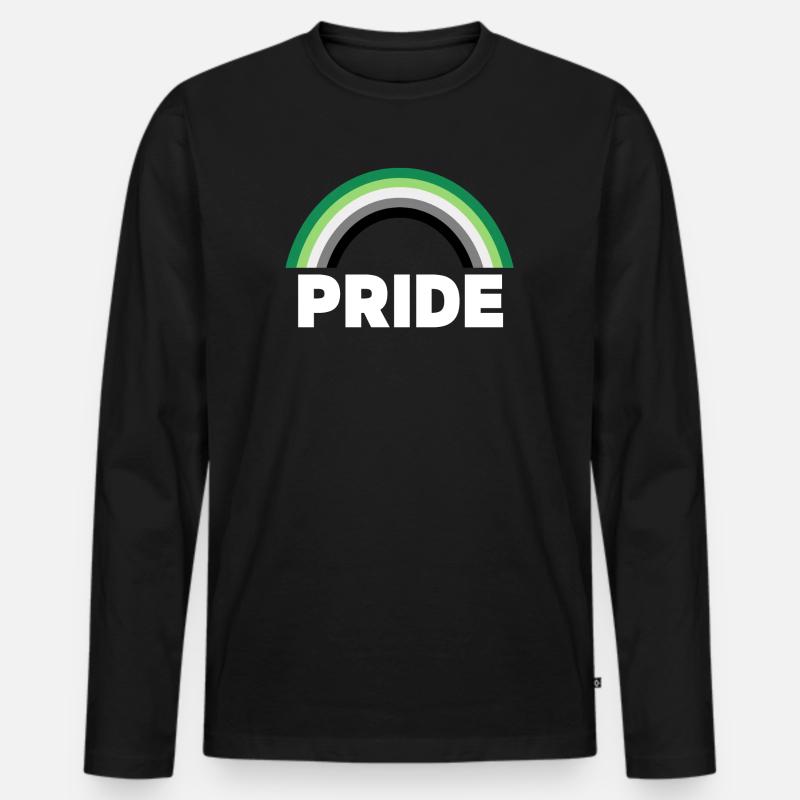 Aromantischer Stolz - Männer Premium Bio Langarmshirt - Schwarz