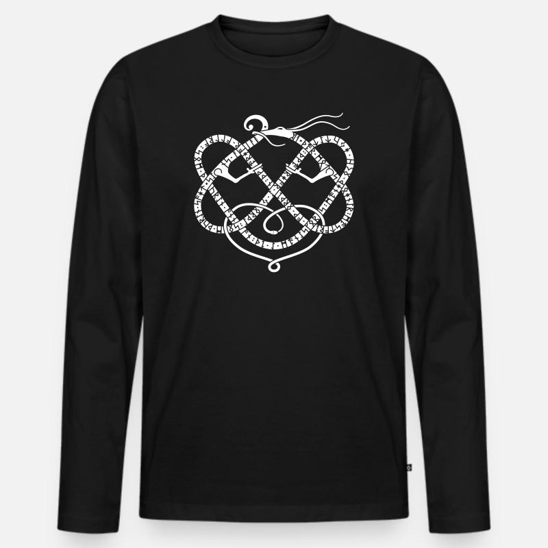 Völuspá 10 - Männer Premium Bio Langarmshirt - Schwarz