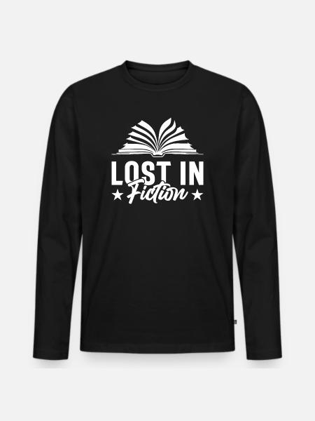 LOST IN FICTION - Men's Premium Organic Long Sleeve Shirt - black