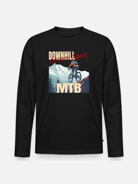 Downhill - Extrem Sport - Männer Premium Bio Langarmshirt - Schwarz