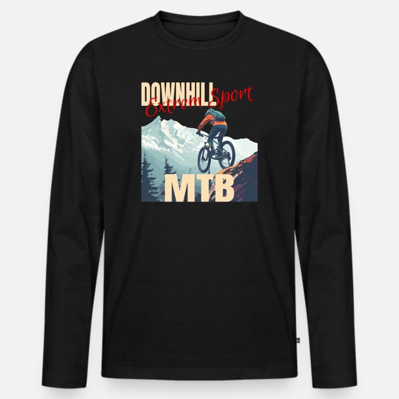 Downhill - Extrem Sport - Männer Premium Bio Langarmshirt - Schwarz