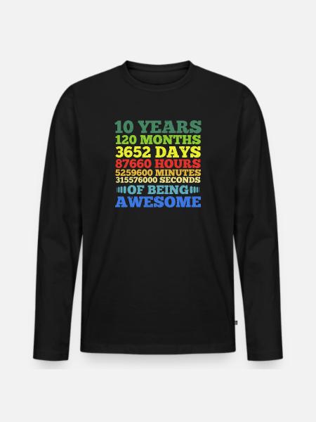 Ten Years of Being Awesome - Men's Premium Organic Long Sleeve Shirt - black