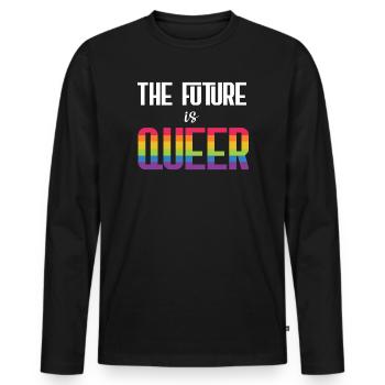 Mois de la fierté LGBTQ - L’avenir est queer - T-shirt manches longues Premium bio Homme - noir - Devant - Nico (187cm)