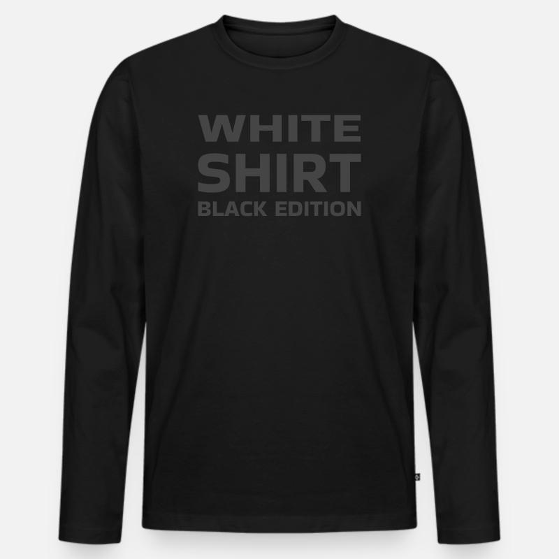 Weißes Hemd Black Edition - Männer Premium Bio Langarmshirt - Schwarz