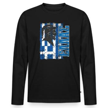 Griechenland Ellas - Männer Premium Bio Langarmshirt - Schwarz - Vorne - Nico (187cm)