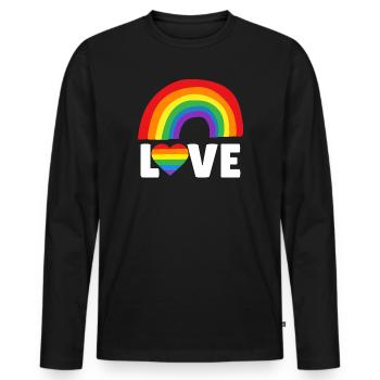 Aimer LGBTQIA - T-shirt manches longues Premium bio Homme - noir - Devant - Nico (187cm)