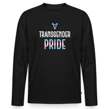LGBTQ Pride Month - Transgender Pride - Men's Premium Organic Long Sleeve Shirt - black - Front - Nico (187cm)