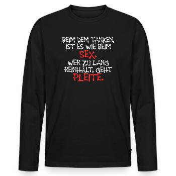 Déclaration de ravitaillement en carburant Pompe à carburant d’entraînement de stockage d’énergie - T-shirt manches longues Premium bio Homme - noir - Devant - Nico (187cm)