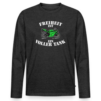 Motor Petrol Station Refuelling Statement Electricity Energy - Men's Premium Organic Long Sleeve Shirt - heather anthracite - Front - Nico (187cm)