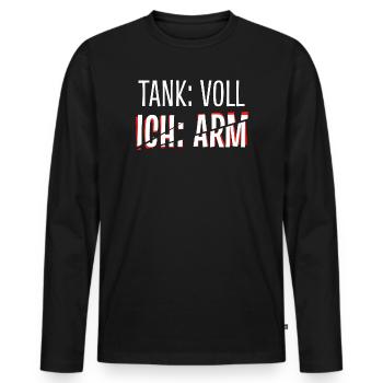 Pompe à carburant Énergie Stockage d’énergie Ravitaillement Électricité - T-shirt manches longues Premium bio Homme - noir - Devant - Nico (187cm)