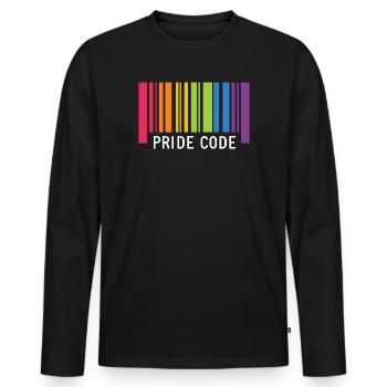 LGBT Pride Monat - Pride Code - Männer Premium Bio Langarmshirt - Schwarz - Vorne - Nico (187cm)