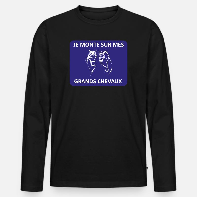 Steigen Sie auf sein hohes Ross - Männer Premium Bio Langarmshirt - Schwarz