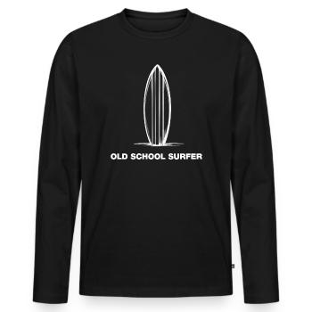 Old school surf board/surfboard in the sand - Men's Premium Organic Long Sleeve Shirt - black - Front - Nico (187cm)