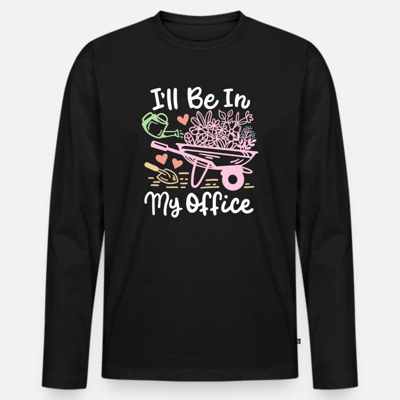 Garten Gartenarbeit - Männer Premium Bio Langarmshirt - Schwarz