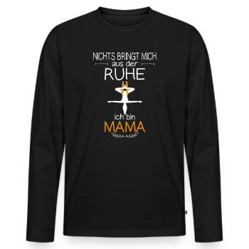 Mama Gelassenheit - Männer Premium Bio Langarmshirt - Schwarz - Vorne - Nico (187cm)
