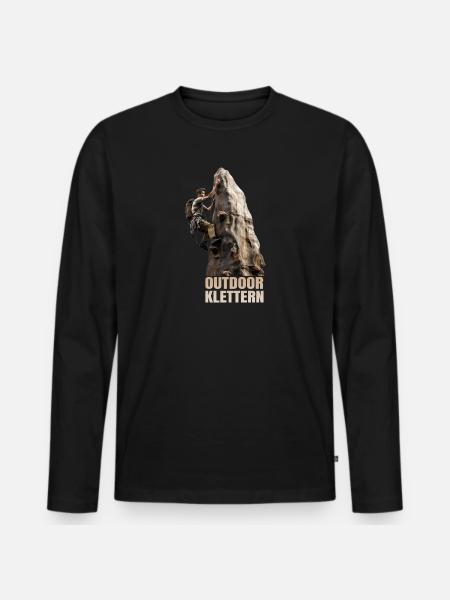 Outdoor Klettern - Männer Premium Bio Langarmshirt - Schwarz