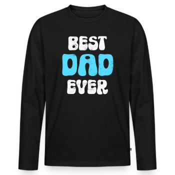 Father Dad - Men's Premium Organic Long Sleeve Shirt - black - Front - Nico (187cm)