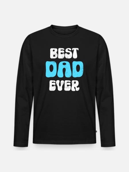 Father Dad - Men's Premium Organic Long Sleeve Shirt - black
