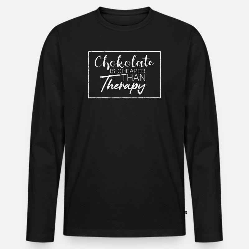 Chocolate Therapy - Männer Premium Bio Langarmshirt - Schwarz