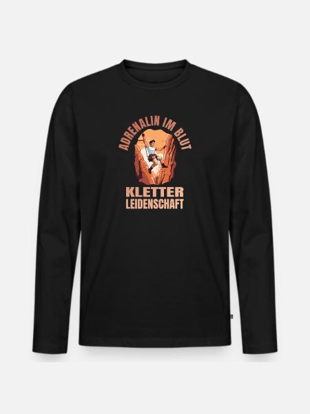 Adrenalin im Blut - Männer Premium Bio Langarmshirt - Schwarz