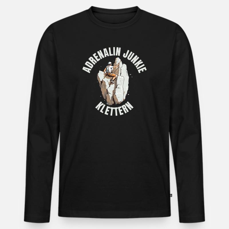 Adrenalin Junkie - Männer Premium Bio Langarmshirt - Schwarz