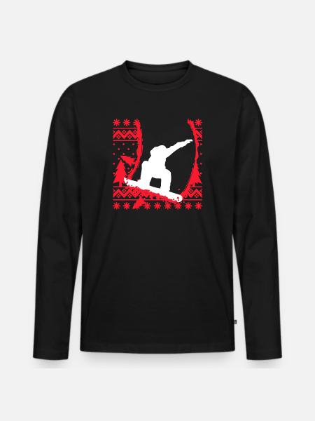 Wintersaison Schifahrer Schifahren Wintersport - Männer Premium Bio Langarmshirt - Schwarz