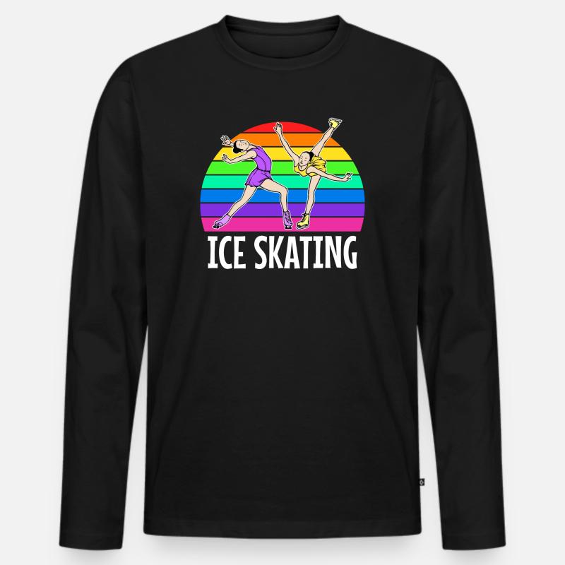 Eislaufen Eishockey Snowboard Wintersport Eis - Männer Premium Bio Langarmshirt - Schwarz