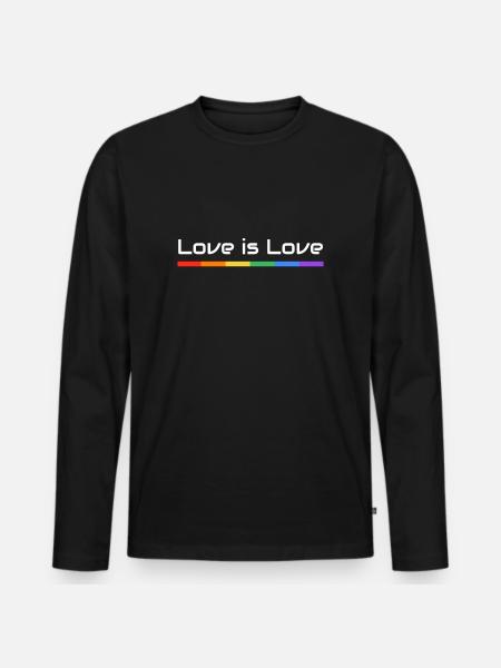 Love is Love Pride Flag Banner - Men's Premium Organic Long Sleeve Shirt - black