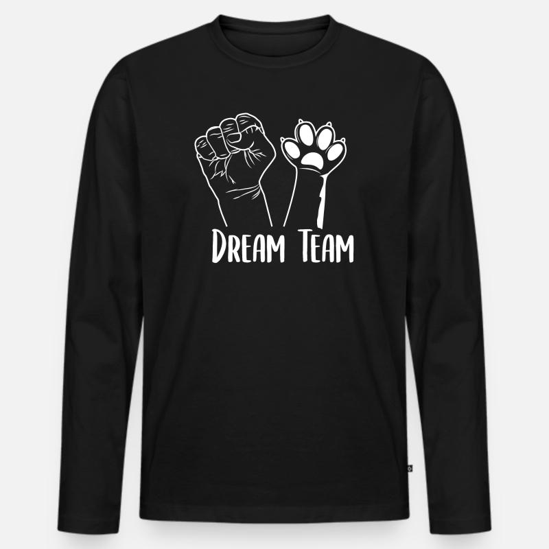 Dream Team - Männer Premium Bio Langarmshirt - Schwarz