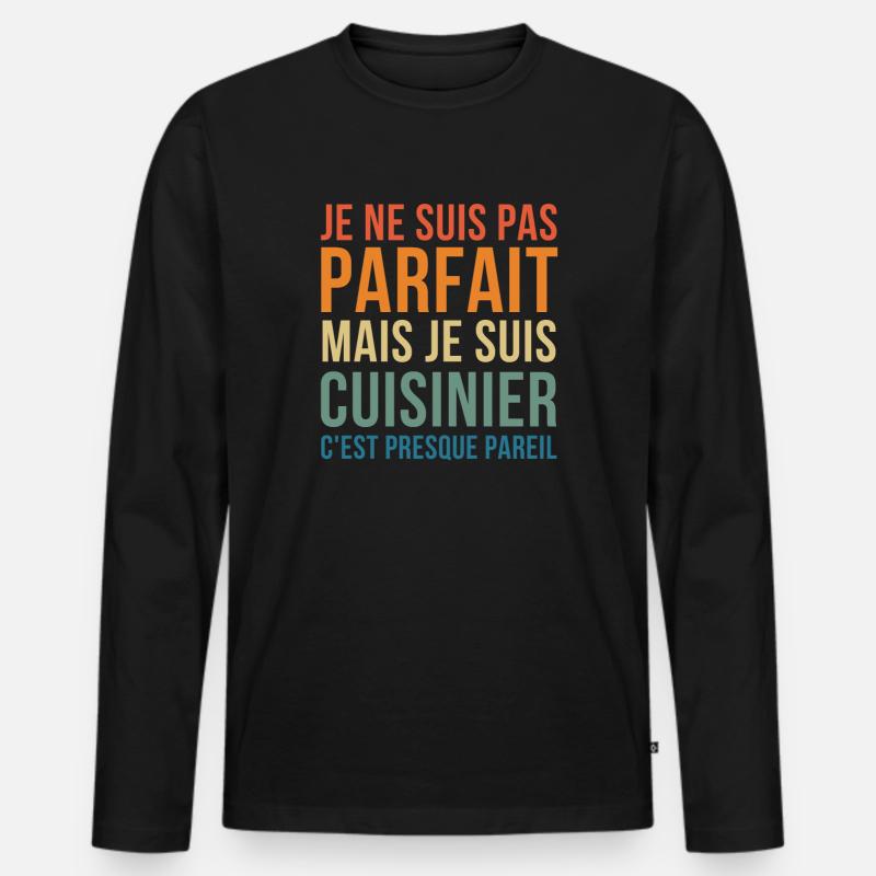 Ein perfekter Koch - Männer Premium Bio Langarmshirt - Schwarz