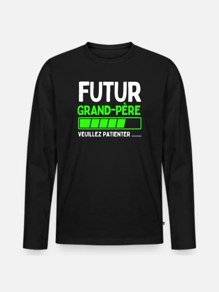 Future grandfather - Men's Premium Organic Long Sleeve Shirt - black