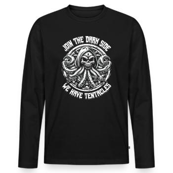 CRÂNE DES CAUCHEMARS : REJOIGNEZ LE CÔTÉ OBSCUR - T-shirt manches longues Premium bio Homme - noir - Devant - Nico (187cm)