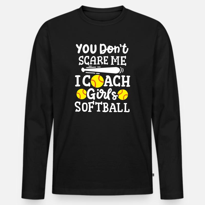 Softball Trainer - Männer Premium Bio Langarmshirt - Schwarz