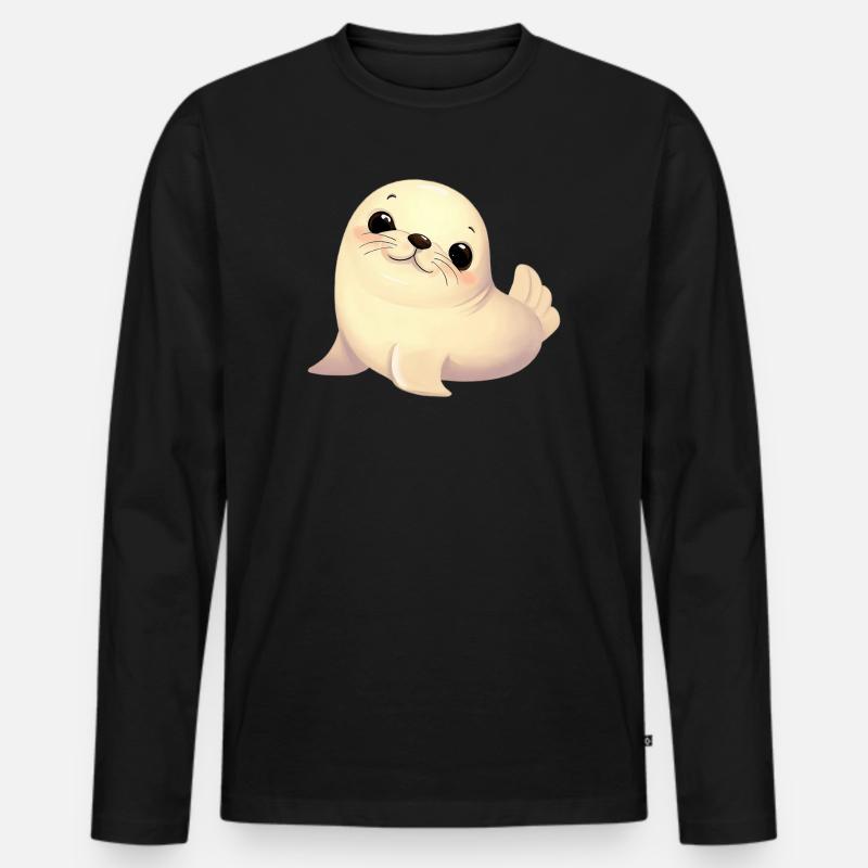 Siegel - Männer Premium Bio Langarmshirt - Schwarz