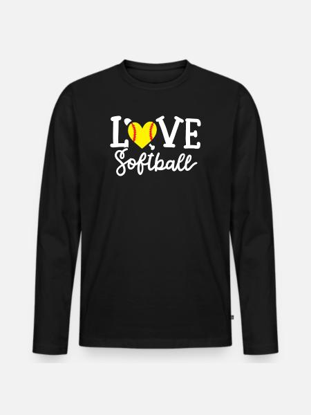 Softball-Spieler Softball - Männer Premium Bio Langarmshirt - Schwarz