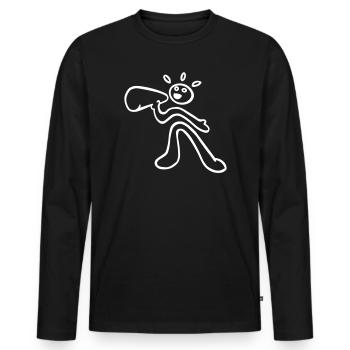 voice of control - Men's Premium Organic Long Sleeve Shirt - black - Front - Nico (187cm)
