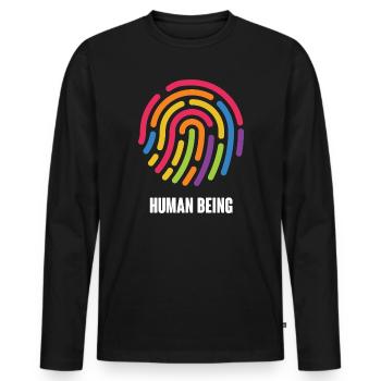 LGBTQ Pride Month - Human Being - Men's Premium Organic Long Sleeve Shirt - black - Front - Nico (187cm)
