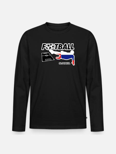 Fußball Fieber Slowakei - Männer Premium Bio Langarmshirt - Schwarz